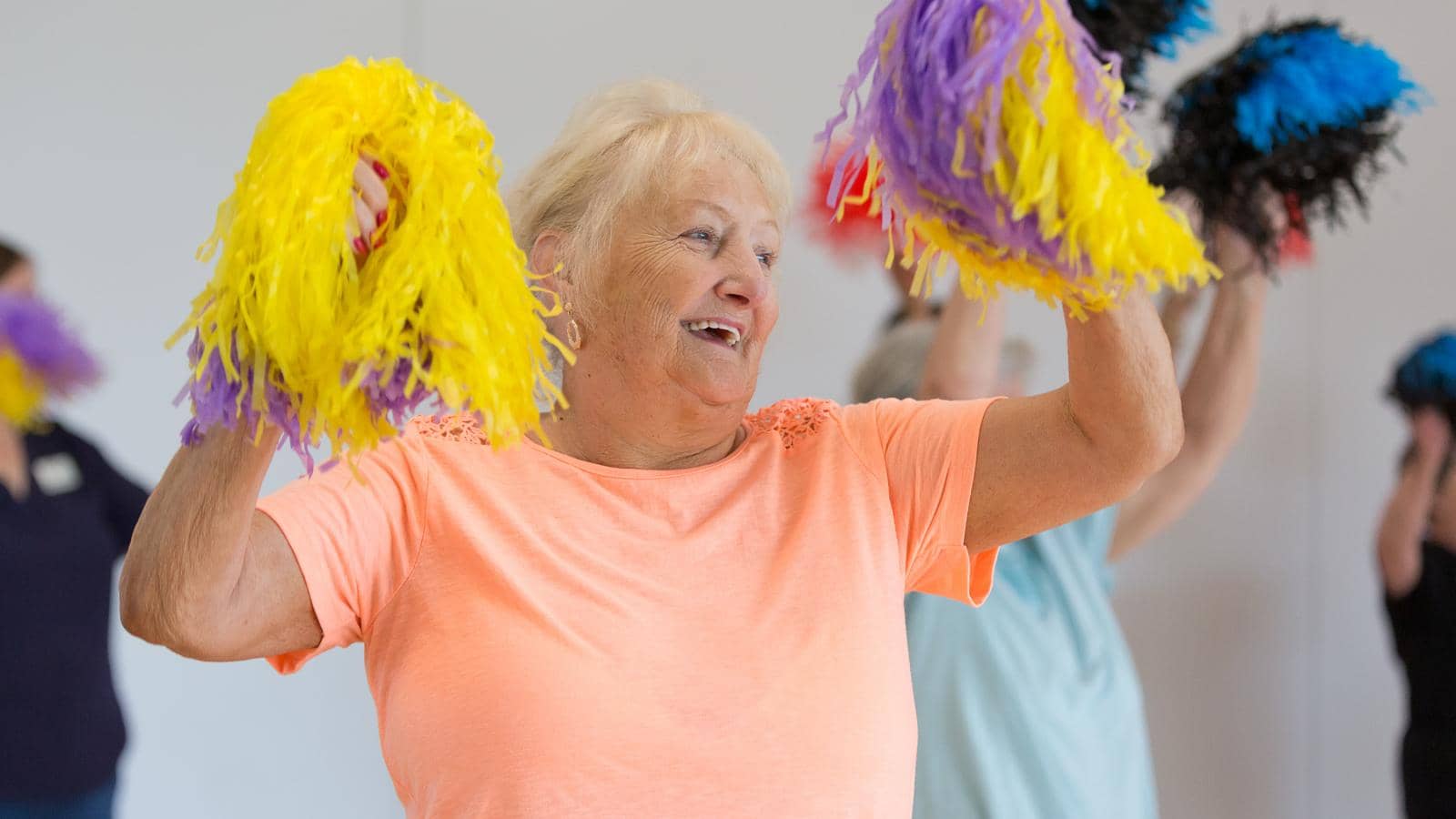 A member cheerleading at MHA Communities Test Valley