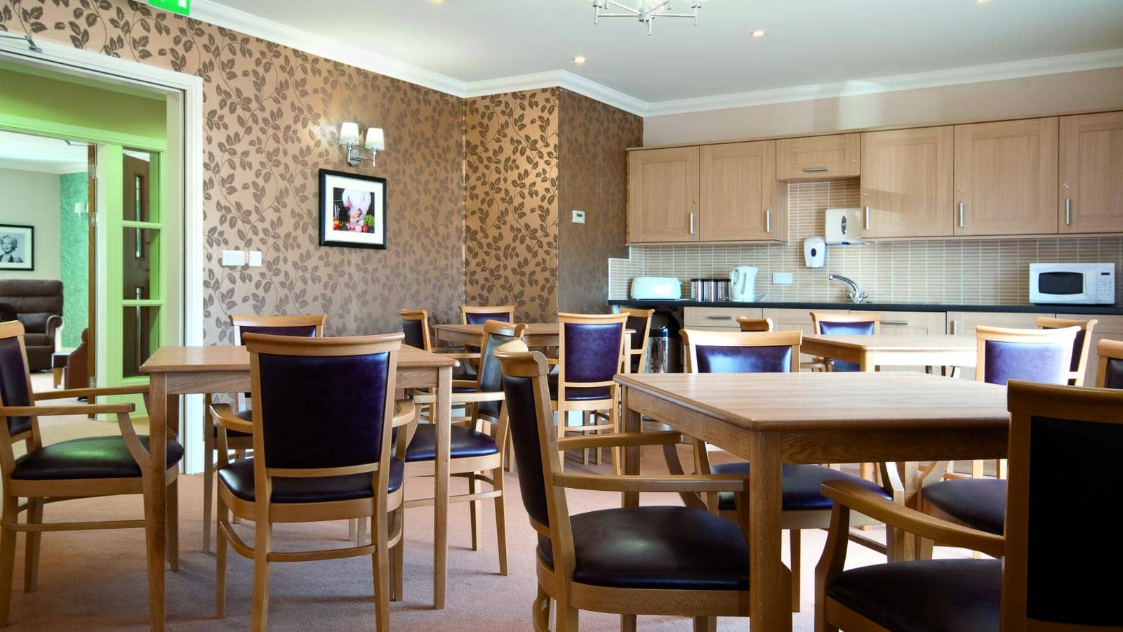 Interior shot of the dining area in MHA Willowcroft, Derby