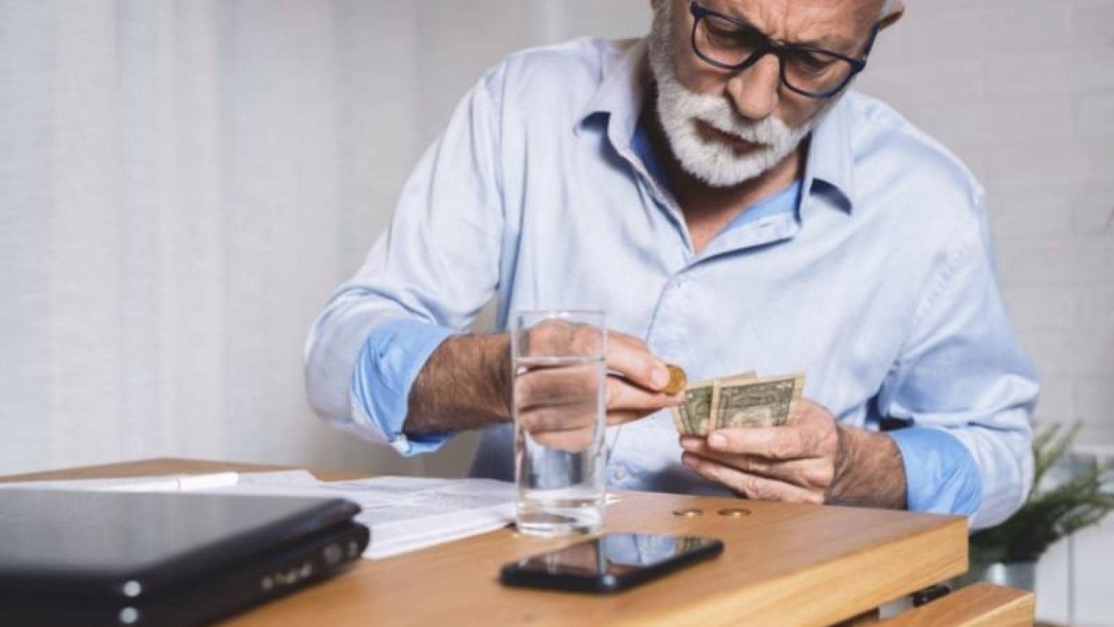 Man is counting cash