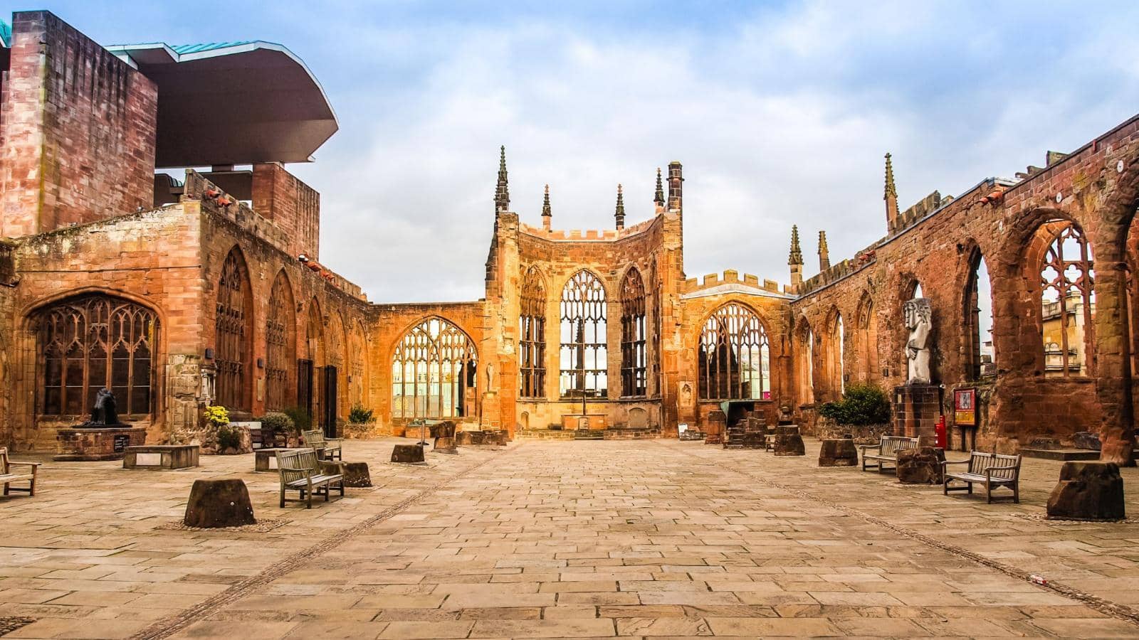 Ruins of bombed St Michael Cathedral, Coventry, England