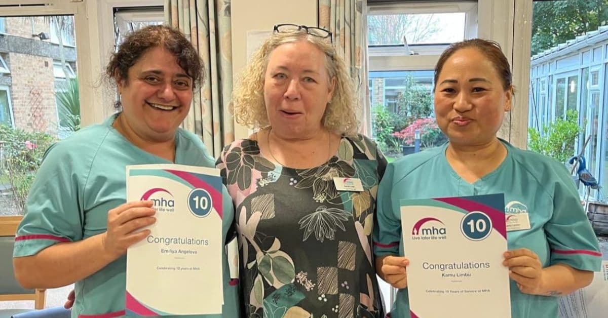 MHA Kenbrook recognises staff longevity as health care assistants mark 10-year service