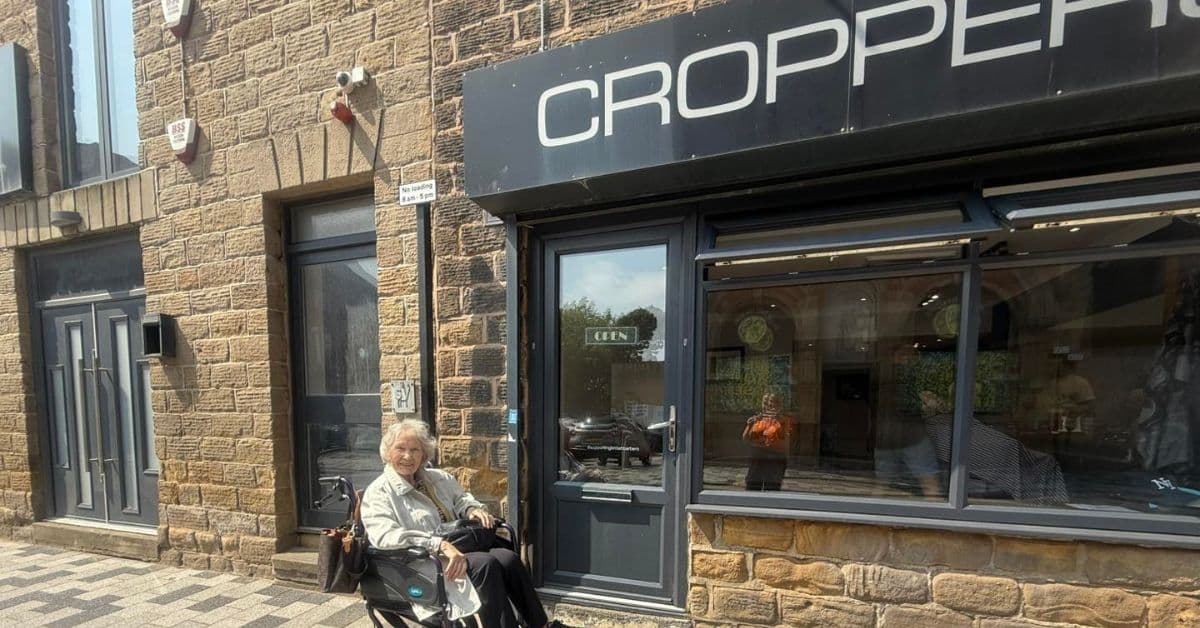 Resident at MHA Mapplewell Manor  goes back to high street she ran business on as part of Seize the Day experience.