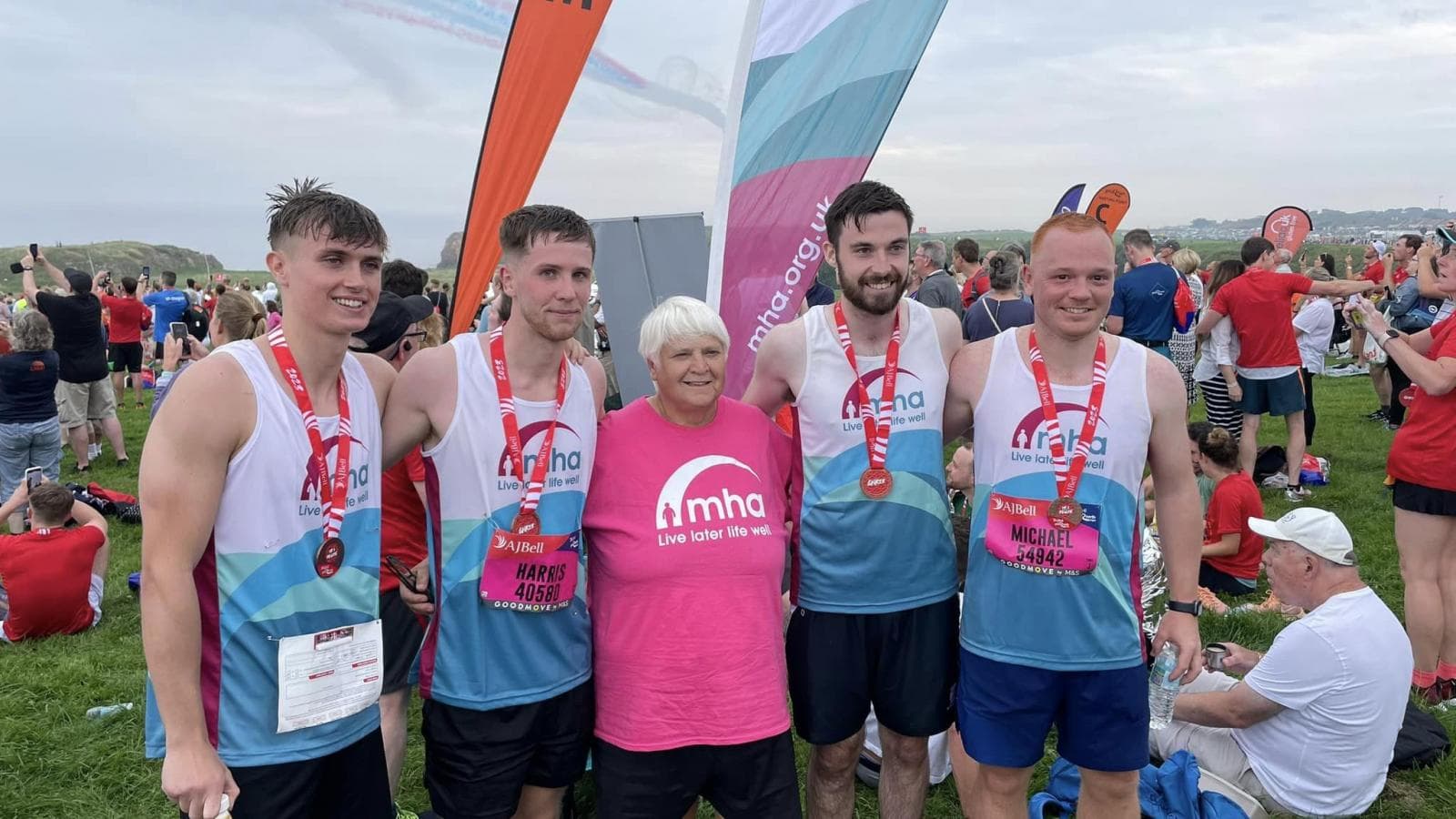 Four runners and MHA's Regional fundraiser following last years Great North Run