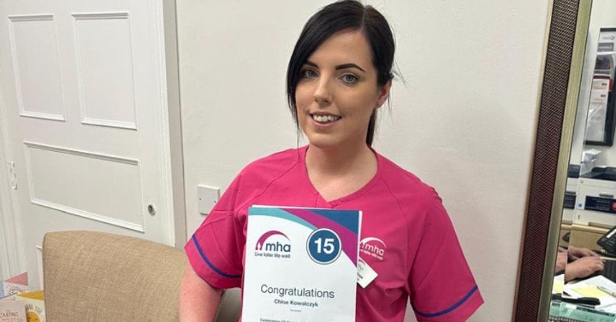 Domestic assistant at MHA Norwood who started working at 16 celebrates 15-year work anniversary