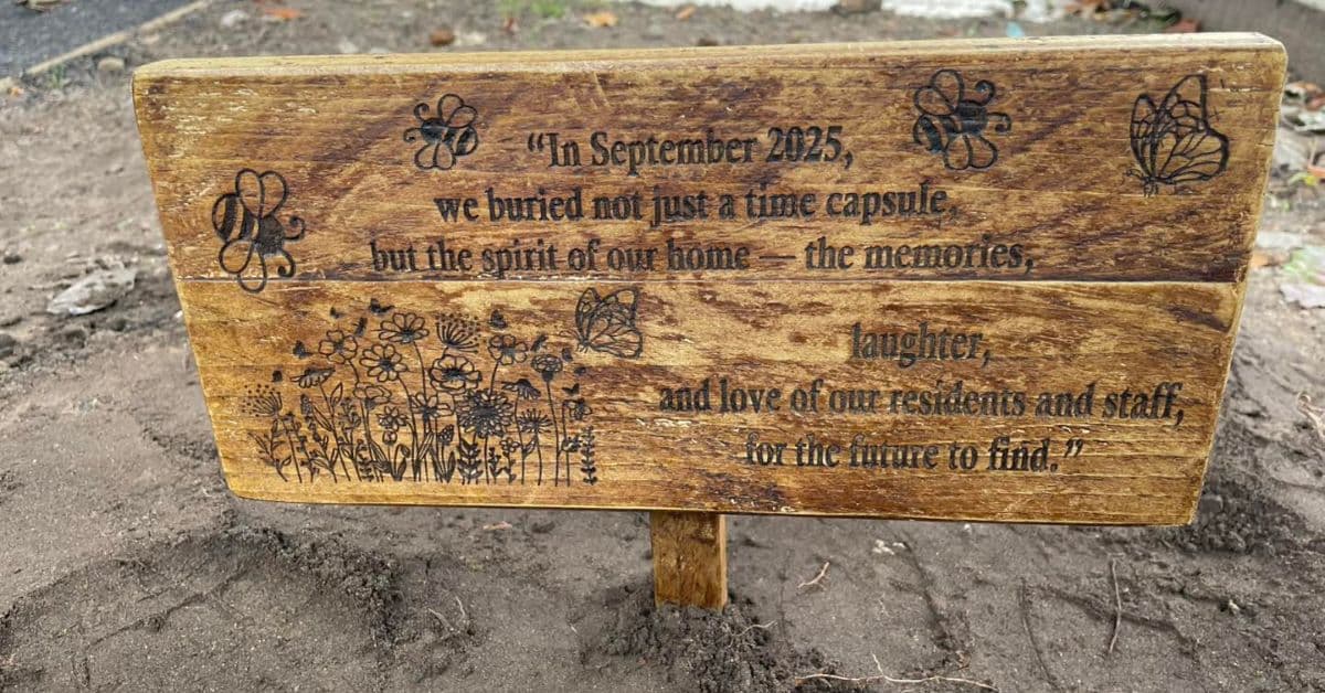 Coins and covid tests amongst items planted by residents and staff from MHA Handsworth in time capsule