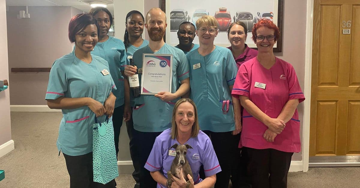 “It’s flown by” says care assistant at MHA Stones Place who celebrates 10-year service