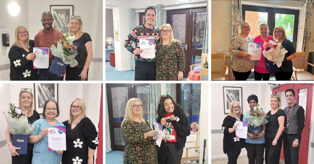 Plenty to celebrate as colleagues at MHA Moor Allerton mark combined work service of 110 years.