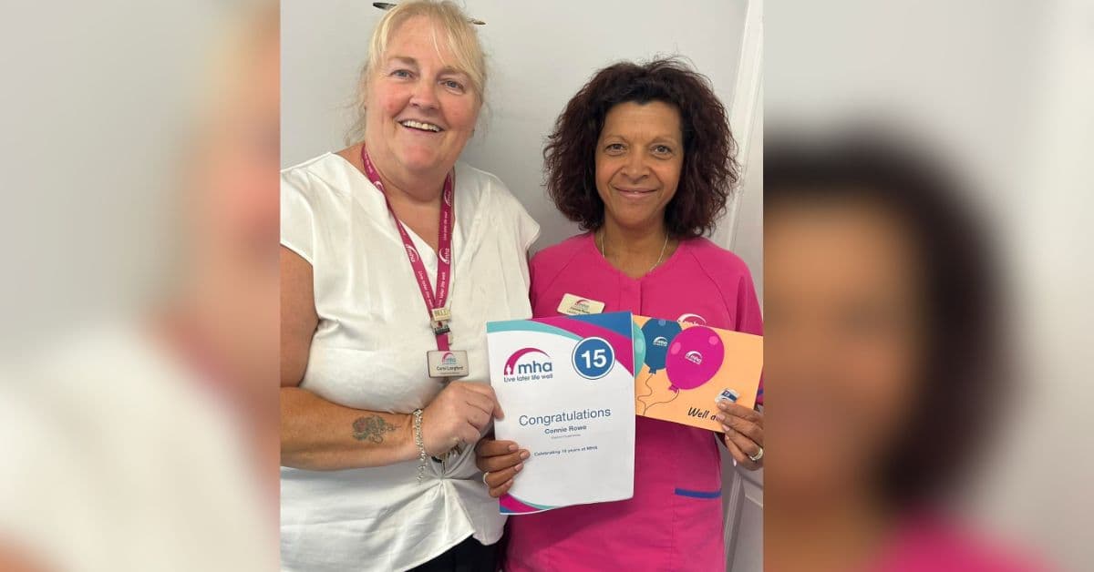 “Be yourself, have a good sense of humour and work well in a team” says laundry assistant at MHA Weston and Queensway who marks 15-year service